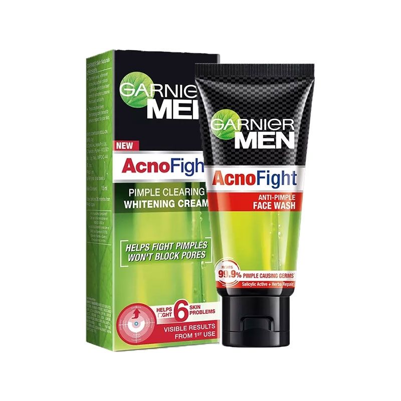 Garnier Men Acno Fight Face Wash Pimple Clearing Whitening Cream