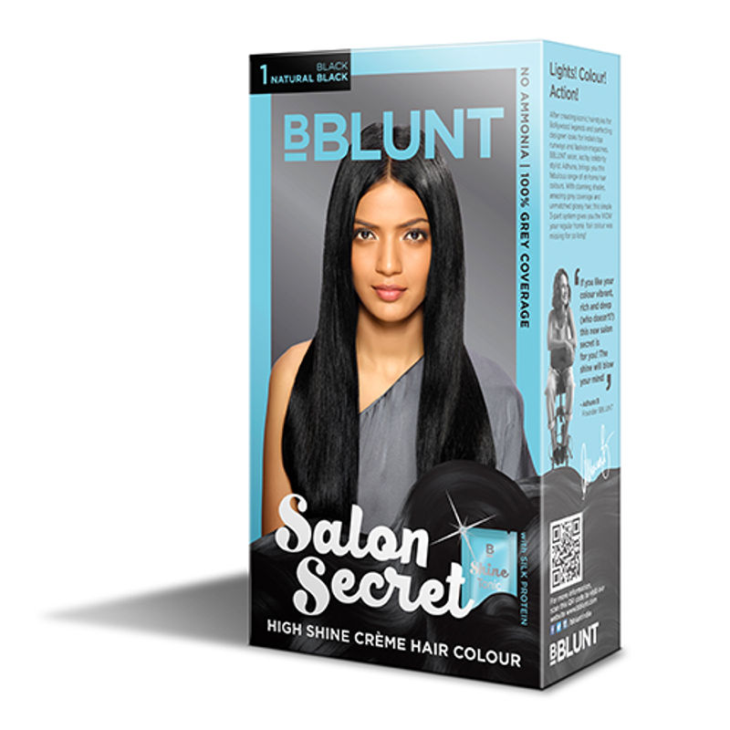 BBLUNT Mini Salon Secret High Shine Creme Hair Colour - Black Natural Black 1 (Off Rs.4)