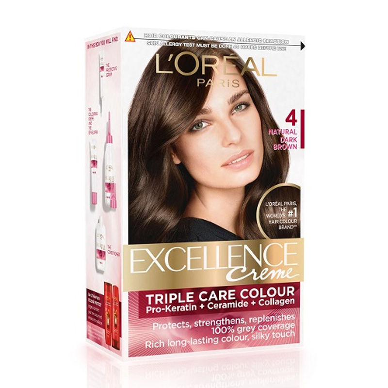 L'Oreal Paris Excellence Creme Hair Color - 4 Natural Dark Brown