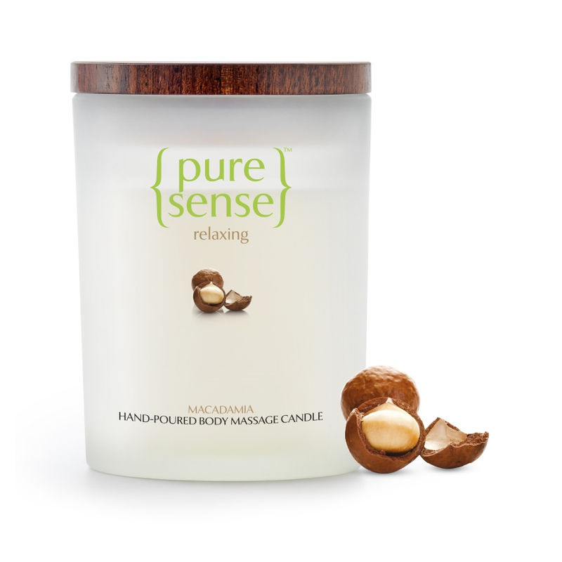 PureSense Macadamia Relaxing Hand Poured Body Massage Candle - Sulphate And Paraben Free