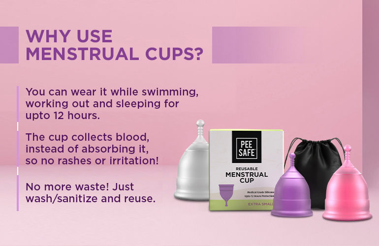Pee Safe US FDA Approved Reusable Menstrual Cup with Medical Grade Silicone for Women Small
